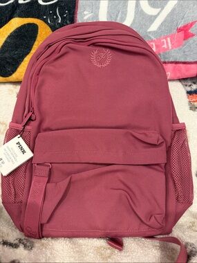 PINK Victoria's Secret Rose Canvas Backpack with Mesh Pockets
